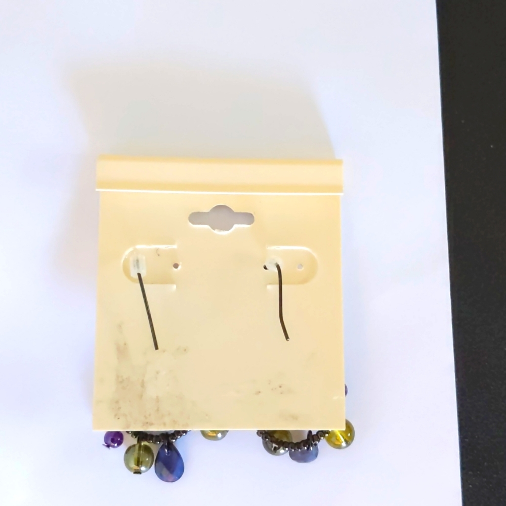 Croft & Barrow Double Hoops Bead Drop Earrings - Picture 5 of 6